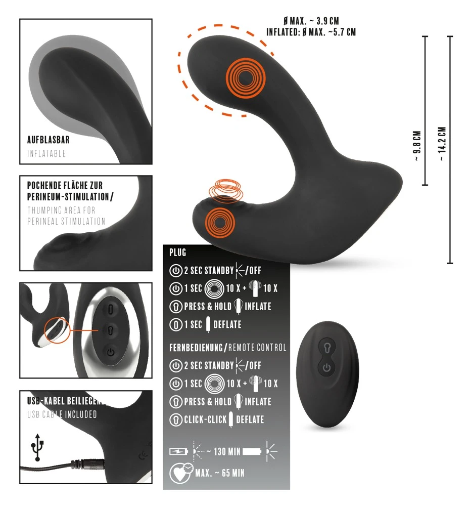 RC Butt Plug With 3 Functions By Rebel - Wireless Remote Control 3 Motors For Intense Anal Pleasure 12 RC Butt Plug With 3 Functions By Rebel - Wireless Remote Control 3 Motors For Intense Anal Pleasure - Afbeelding 10