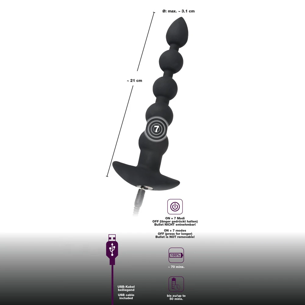 Oplaadbare Anal Beads Van Black Velvets 8 Oplaadbare Anal Beads Van Black Velvets - Afbeelding 6