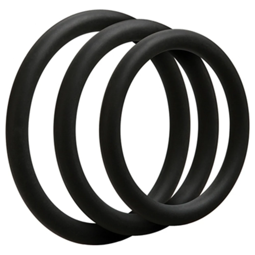 Thin Cockring 3 Set - Black By Doc Johnson 3 Thin Cockring 3 Set - Black By Doc Johnson