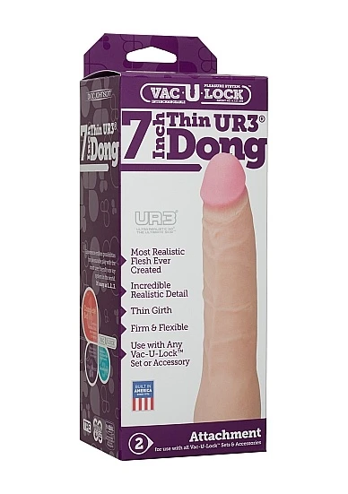 Vac-U-Lock - 19 Cm / Ø 38 Mm Dong - UR3 - Huidskleur 3 Vac-U-Lock - 19 Cm / Ø 38 Mm Dong - UR3 - Huidskleur