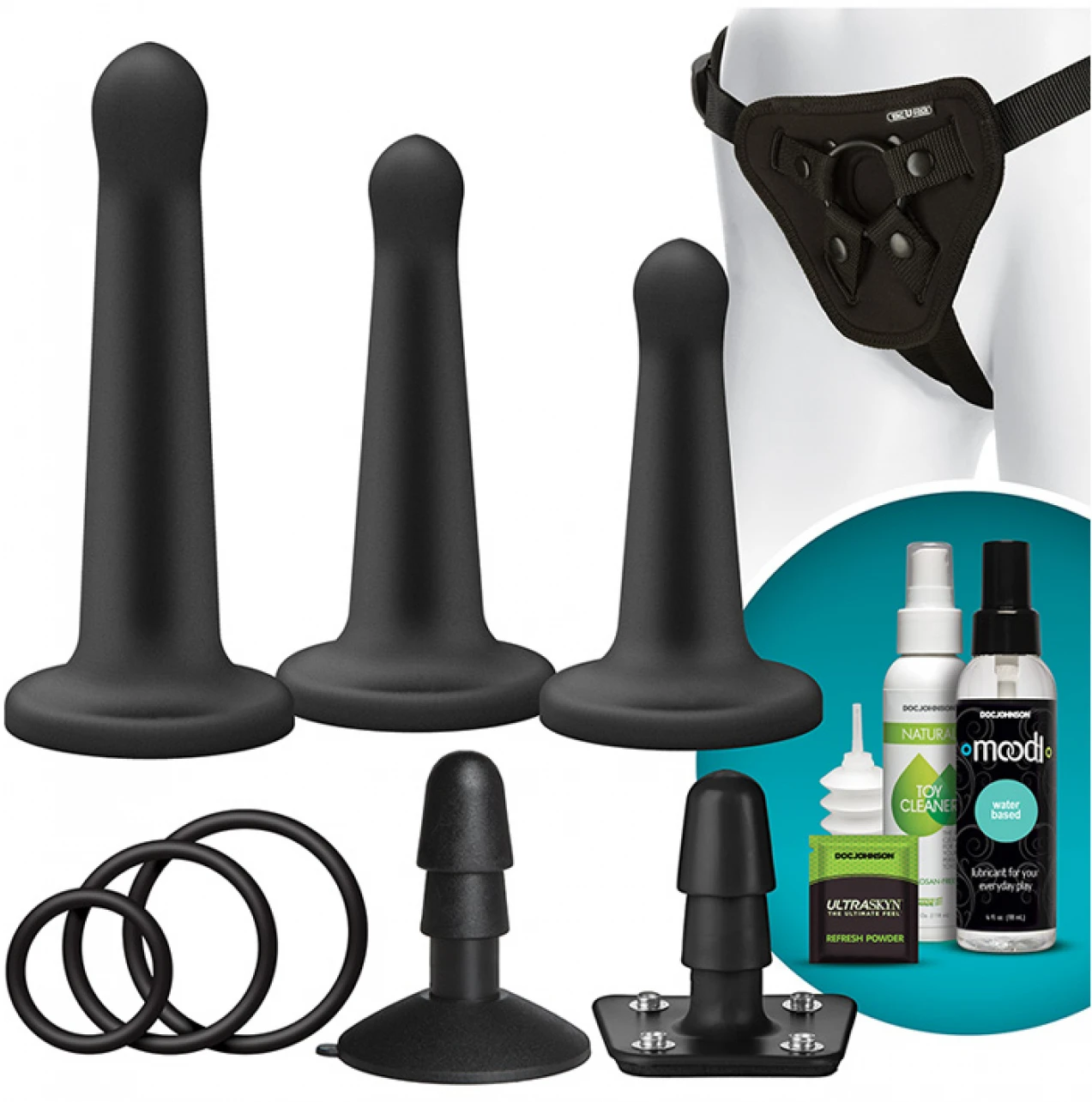 Silicone Pegging Set By Vac-U-Lock Doc Johnson 4 Silicone Pegging Set By Vac-U-Lock Doc Johnson - Afbeelding 2