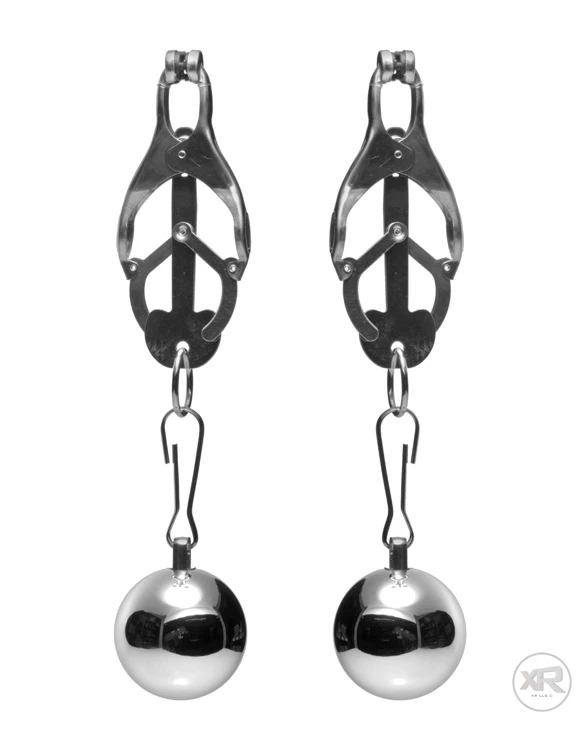 Master Series Deviant Monarch Weighted Nipple Clamps 6 Master Series Deviant Monarch Weighted Nipple Clamps - Afbeelding 4