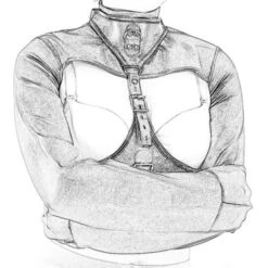 Zwart Lederen Bolero Armdwangbuis Van NLLeather 11 Zwart Lederen Bolero Armdwangbuis Van NLLeather -Rimba Seksshop BDSM Straightjacket front