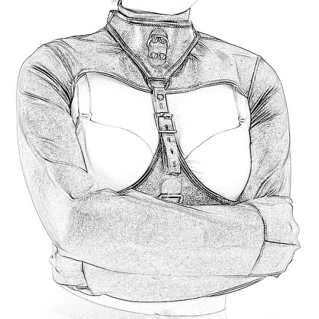 Zwart Lederen Bolero Armdwangbuis Van NLLeather 5 Zwart Lederen Bolero Armdwangbuis Van NLLeather - Afbeelding 3