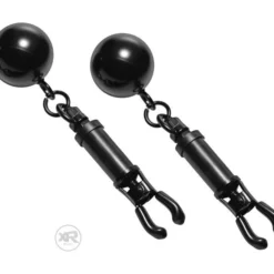 Master Series Black Bomber Nipple Clamps With Weights -Rimba Seksshop Black Bomber Nipple Clamps ad976 4