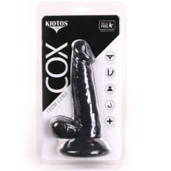 Zwarte Dildo Kiotos COX 18 Cm - Ø 38 Mm -Rimba Seksshop Kiotos COX Black 018 package