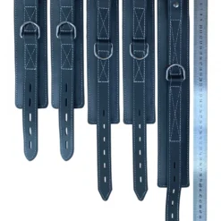 Gepolsterde Zwart Lederen Enkelboeien Met Contrasterende Stiksels Van NLLeather -Rimba Seksshop NLleather sizes
