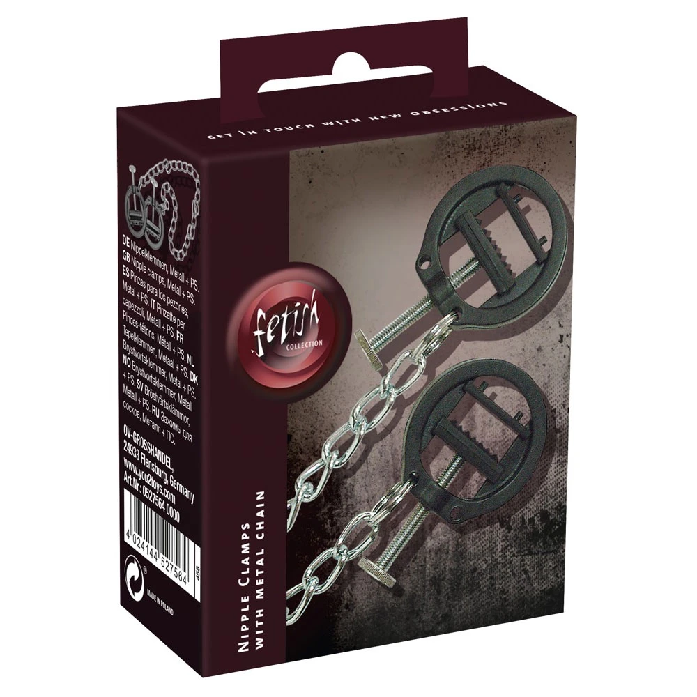 Verstelbare Tepelklemmen Met Ketting Van Fetish Collection 8 Verstelbare Tepelklemmen Met Ketting Van Fetish Collection - Afbeelding 6