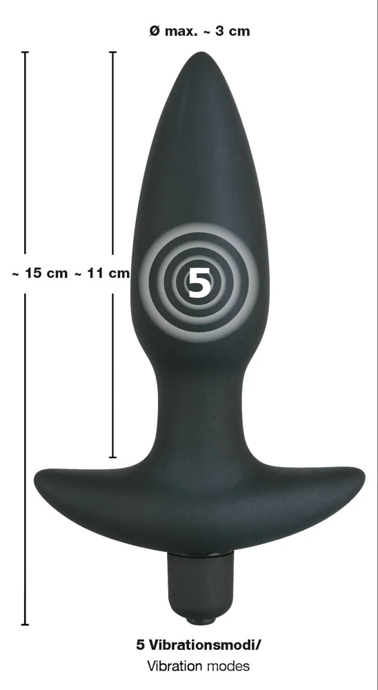 Vibrerende Plug Medium 15 Cm - Ø 30 Mm Van Black Velvets 7 Vibrerende Plug Medium 15 Cm - Ø 30 Mm Van Black Velvets - Afbeelding 5