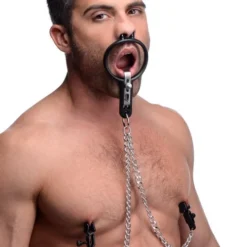 Master Series Open Mond O-Ring / Oral Sex Slave Knevel Met Tepelklemmen Af217 -Rimba Seksshop af217 male b 750