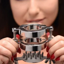 Master Series Stainless Steel Spiked CBT Double Ball Stretcher And Crusher -Rimba Seksshop af526 ball crusher 2