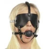 Large Big 5.5cm Soft Rubber Ball Gag Harness With Blindfold