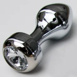 Aluminum Juweel Anaal Plug Zilver -Rimba Seksshop bhs 140 silver aluminum metal jeweled anal plug 15167 1