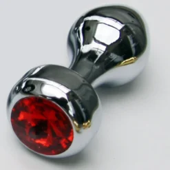 Aluminum Juweel Anaal Plug Zilver -Rimba Seksshop bhs 140 silver aluminum metal jeweled anal plug 15168 1