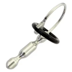 Black Silicone Head Ring Urethral Stretching Penis Plug