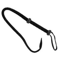 Zwart Suède Lederen Single Tail 90 Cm Lang Van ZADO