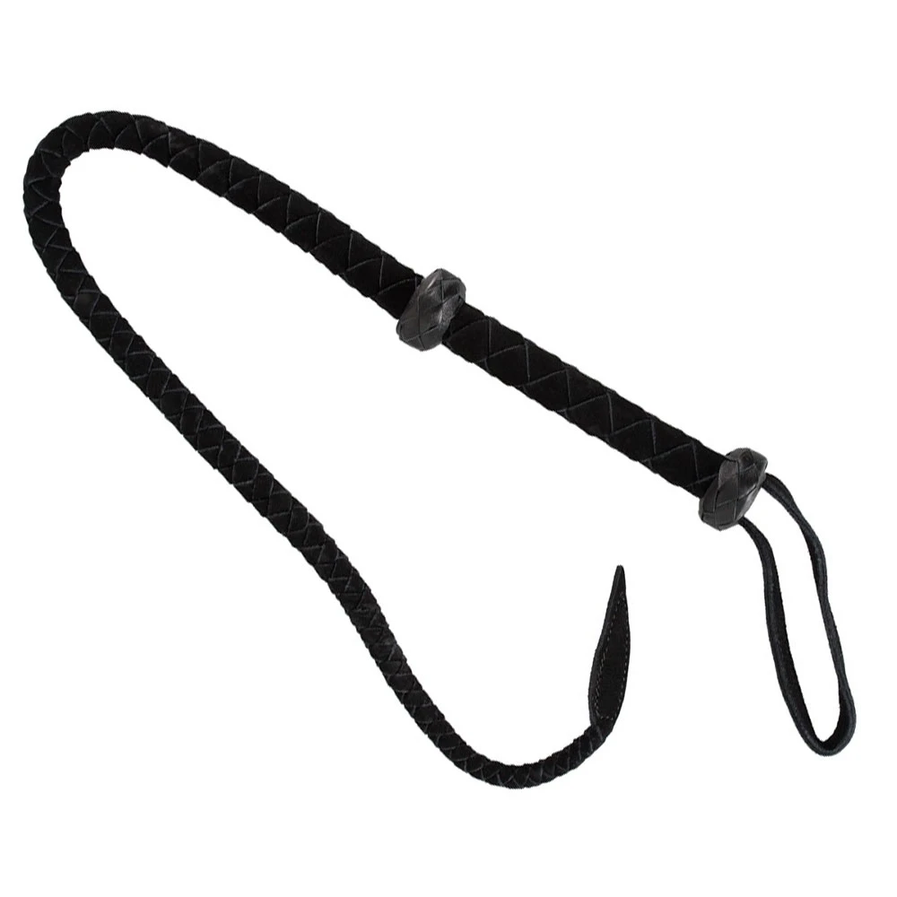 Zwart Suède Lederen Single Tail 90 Cm Lang Van ZADO 3 Zwart Suède Lederen Single Tail 90 Cm Lang Van ZADO