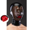 Latex Design Masker Met Rode Condoom-gag En Ritssluiting -Rimba Seksshop design mask with condome