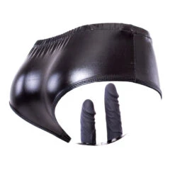 Dildoslip Met Vaginale- En Anale Siliconen Dildo