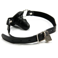 MAE-Toys Zwart Siliconen Afsluitbare Penis Knevel -Rimba Seksshop gag 4