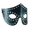 Zwarte Lederen Blinddoek Met Buttons Van Ledapol 406 -Rimba Seksshop le 406 blk black leather blindfold with studs 406 26600
