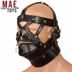 MAE-Toys Imitatielederen Bondage Slavenmasker Met Rits -Rimba Seksshop mae sm 005 mae toys leatherlook bondage slave mask with zipper 27501