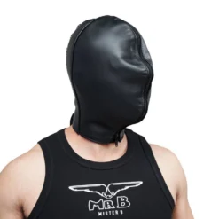 Mister B Leather Double Faced Hood -Rimba Seksshop misterB black double leather hood 1