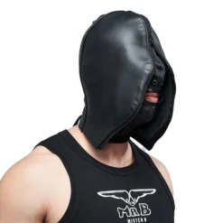 Mister B Leather Double Faced Hood -Rimba Seksshop misterB black leather hood 1