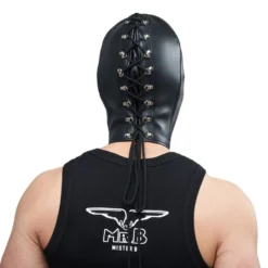 Mister B Leather Double Faced Hood -Rimba Seksshop misterB double leather laced hood 1
