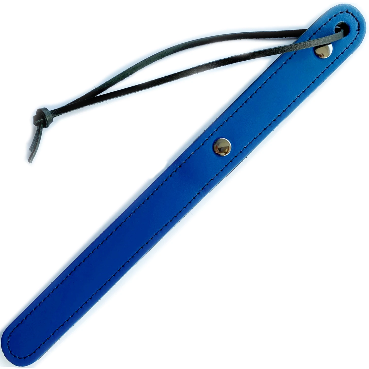 Blauwe Smalle Dubbel Lederen Paddle Van SaXos #os-0400b 3 Blauwe Smalle Dubbel Lederen Paddle Van SaXos #os-0400b