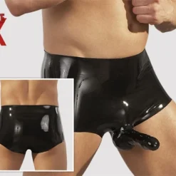 Latex Heren Slip Met Penis/balzak Omhulsel Van LATE-X -Rimba Seksshop or 2910071 blk latex slip with sleeve sizes s m and l xl 24722