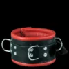 Luxe Afsluitbare Lederen Gevoerde Zwarte-rode Halsboei Van Saxos 1 Luxe Afsluitbare Lederen Gevoerde Zwarte-rode Halsboei Van Saxos -Rimba Seksshop os 0102 1rk black red leather lockable collar 11104