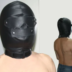 Zwart Leder Isolatie Masker Voor De Echte Leer-bondage Liefhebber Van Saxos