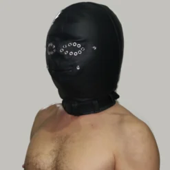 Zwart Leder Isolatie Masker Voor De Echte Leer-bondage Liefhebber Van Saxos -Rimba Seksshop os 0346 leather isolation mask 16566 1