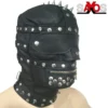 Zwart Lederen Gladiator Masker Van Saxos -Rimba Seksshop os 0415 fullhood with collar and spikes 23046 1