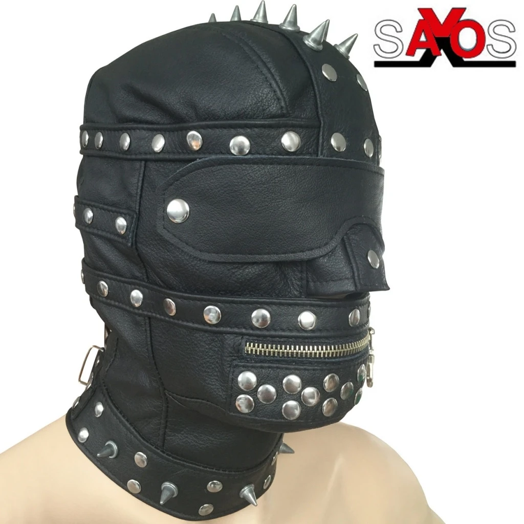 Zwart Lederen Gladiator Masker Van Saxos 3 Zwart Lederen Gladiator Masker Van Saxos