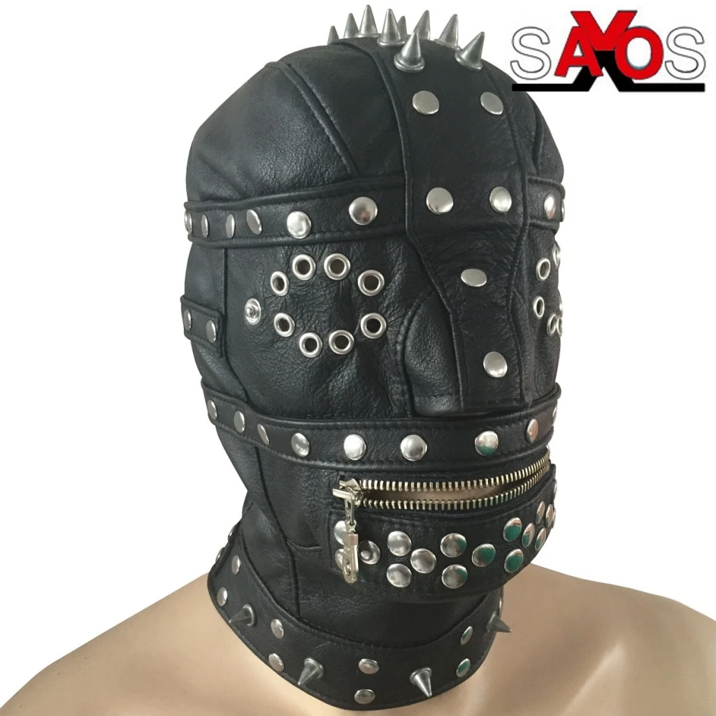 Zwart Lederen Gladiator Masker Van Saxos 4 Zwart Lederen Gladiator Masker Van Saxos - Afbeelding 2