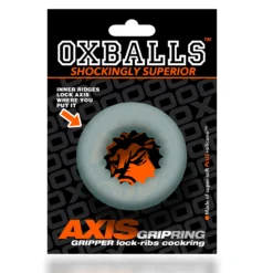 Oxballs - AXIS Rib Griphold Cockring Black Ice -Rimba Seksshop oxballs axis rib clear 2