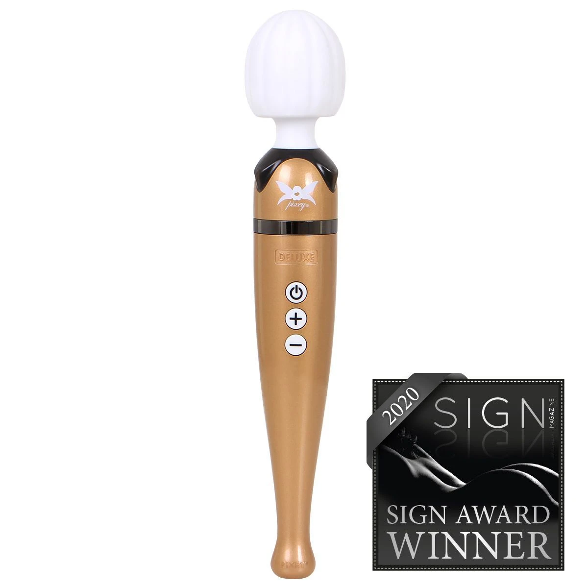 Pixey Deluxe Gold Edition Gold Edition - Oplaadbare Draadloze Massager Wand 3 Pixey Deluxe Gold Edition Gold Edition - Oplaadbare Draadloze Massager Wand