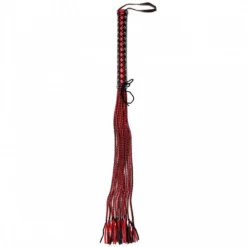 Rode Leren Zweep Met 12 Handgevlochten Strengen Van Rimba #7927 7 Rode Leren Zweep Met 12 Handgevlochten Strengen Van Rimba #7927 -Rimba Seksshop red leather whip rimba 7927