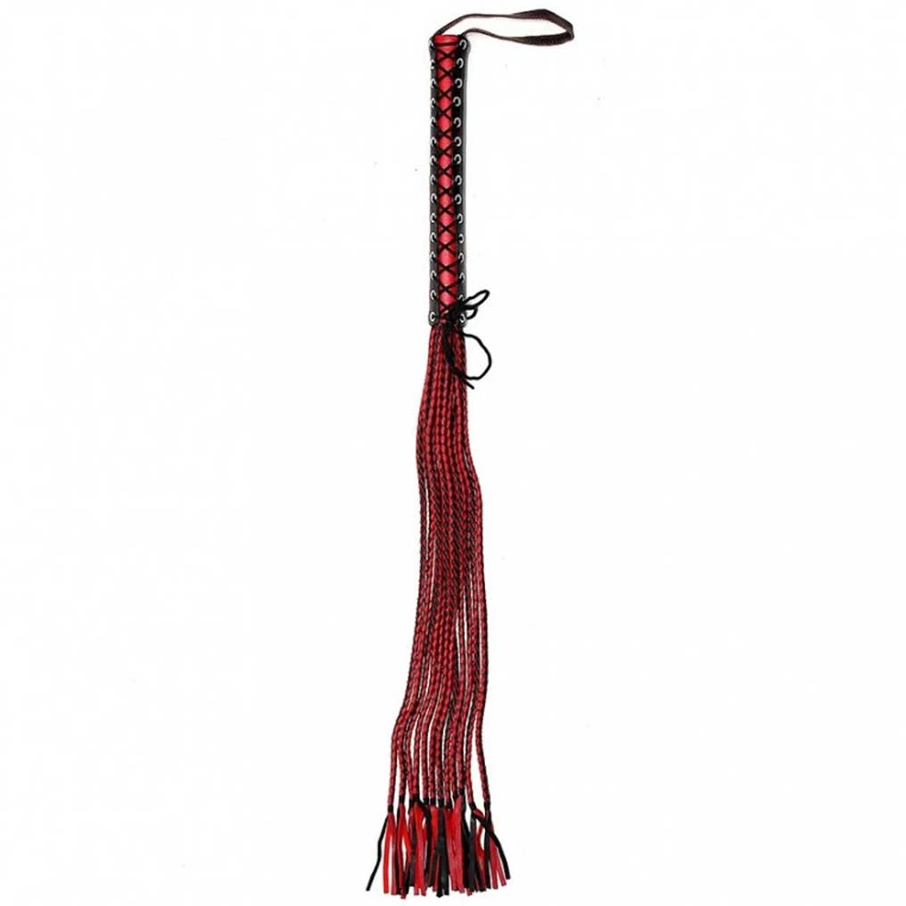 Rode Leren Zweep Met 12 Handgevlochten Strengen Van Rimba #7927 5 Rode Leren Zweep Met 12 Handgevlochten Strengen Van Rimba #7927 - Afbeelding 3