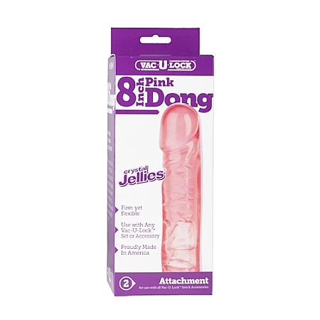 Vac-U-Lock - 8 Inch - Pink Dong - Crystal Jellies 1015-00-bx 782421432508 4 Vac-U-Lock - 8 Inch - Pink Dong - Crystal Jellies 1015-00-bx 782421432508 - Afbeelding 2