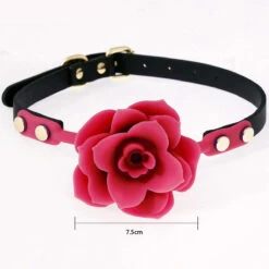 Silicone Ball Gag Ø41mm With Rose In Black, Pink, Red & Purple -Rimba Seksshop silicone ballgag with rose sizes
