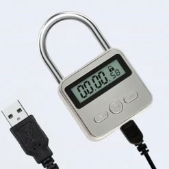 Zwaar BDSM Timer Slot - Silver Voor Opsluiting En (self)bondage Van Uw Slaaf -Rimba Seksshop sm time lock rechargeable 1