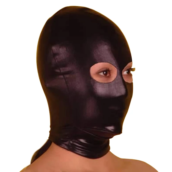 Zwart Stretch Wetlook Masker Met Open Ogen En Ritssluiting Achter 3 Zwart Stretch Wetlook Masker Met Open Ogen En Ritssluiting Achter