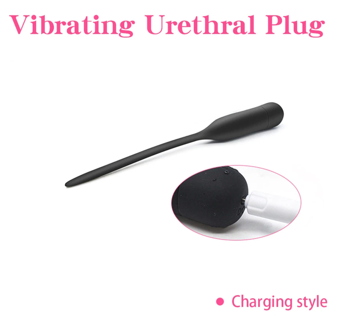 10 Programma Zwarte Urethrale Siliconen Sound-Vibrator 7 10 Programma Zwarte Urethrale Siliconen Sound-Vibrator - Afbeelding 5