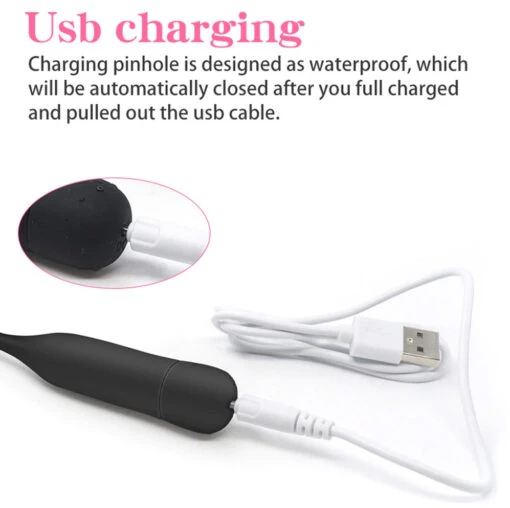 10 Programma Zwarte Urethrale Siliconen Sound-Vibrator -Rimba Seksshop usb sound 7 1