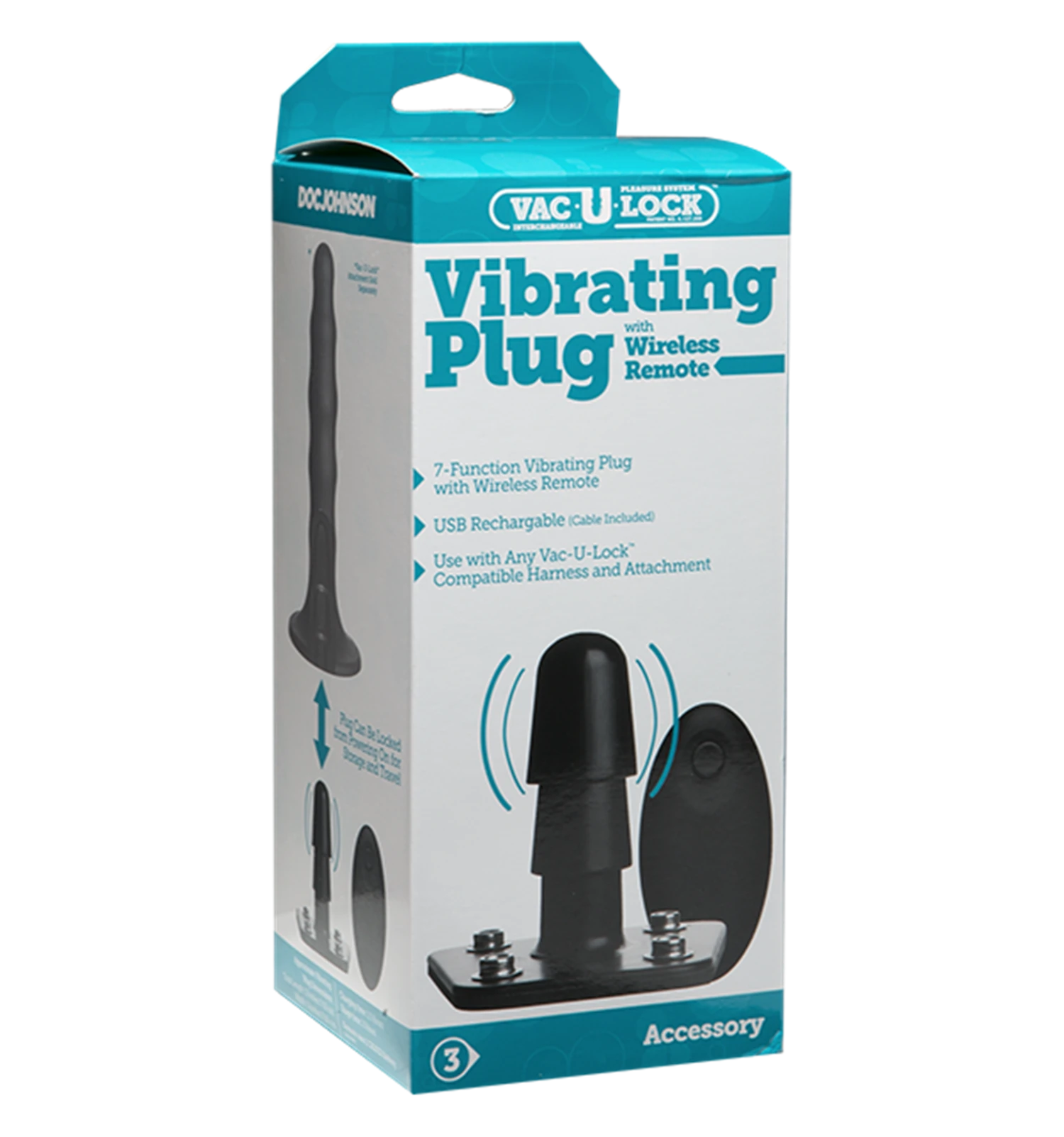 Vac-U-Lock Vibrating Plug With Snaps & Wireless Remote 8 Vac-U-Lock Vibrating Plug With Snaps & Wireless Remote - Afbeelding 6