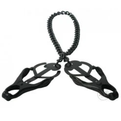Zwarte Japanese Tepelklemmen Met Ketting By Master Series 7 Zwarte Japanese Tepelklemmen Met Ketting By Master Series -Rimba Seksshop xr aa472closeup